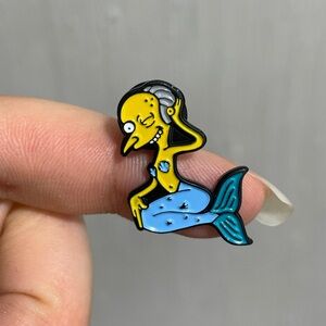 Simpsons Mermaid Mr.Burns Cartoon Character Metal Pin